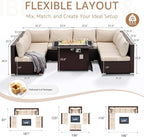 NICESOUL 9 Piece Modern Extra-Large Outdoor Patio Sectionals - Image 4