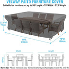 Velway Patio Furniture Cover Outdoor, Waterproof Rectangular Patio Table Chair - Image 2