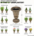 Magshion 20" Urn Planter for Outdoor and Indoor Plants, Large Decorative Front - Image 7
