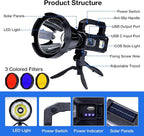 Solar Rechargeable Spotlight 3, 000L High Lumens, Super Bright Led Spot Lights - Image 6