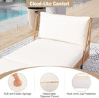 Tangkula Patio Rattan Daybed Set of 2, Boho Outdoor Wicker Lounge Sofa - Image 8