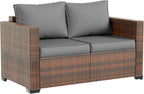 Amopatio Patio Loveseat, Outdoor Furniture 2-Seat Wicker Porch Furniture by Amopatio