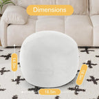 MeMoreCool Round Stuffed Pouf Ottoman Foot Rest, Floor Pouf Foot Stool - Image 2
