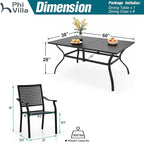 PHI VILLA 7 Pieces Outdoor Dining Set - Image 9