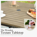 Sophia & William 42" Metal Patio Table, Steel Slatted Square Outdoor Dining - Image 5
