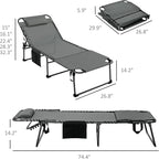 Outsunny Folding Chaise Lounge - Image 3