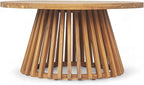 Merax Patio Outdoor Acacia Wood Round Coffee Table - Image 4