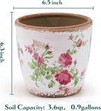 Vintage Ceramic Planter with Drainage Hole, Plastic Tray & Mesh, 6.5 Inch - Image 5