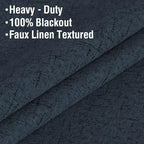 H.VERSAILTEX Linen Blackout Curtains 45 Inches Long 100% Absolutely Blackout - Image 4
