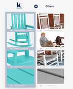 KINGYES Oversized Outdoor Rocking Chair Set of 2, All-Weather Patio Rocking - Image 7