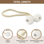 Hion Magnetic Curtain Tiebacks Beige 6 Pack, Curtain Tiebacks Buckles Holdbacks - Image 2