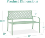 Best Choice Products Outdoor Bench 2-Person Metal Steel Benches Furniture - Image 2