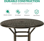 VIVIJASON 5-Piece Patio Swivel Bar Stools Set, All Weather Outdoor Cast - Image 2