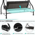 U-MAX Porch Swing with Cover, Patio Swing with Adjustable Backrest&Canopy 3 - Image 2