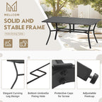 MELLCOM 63''x38'' Outdoor Dining Table - Image 3