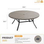 VICLLAX Round Patio Table with Adjustable Umbrella Hole - Image 3