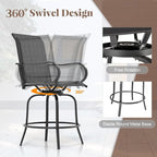 Giantex Set of 2 Swivel Outdoor Bar Stools, All-Weather Bar Height Patio Chairs - Image 4