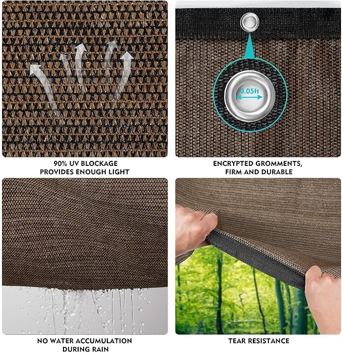 EMERIT 90% Shade Cloth Sun Shade Fabric Privacy Screen Shade Cover - Image 4