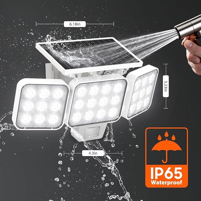 WdtPro Motion Sensor Outdoor Lights 3 Pack, 3500LM Bright Solar Lights Outdoor - Image 6