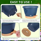 Plant Pots, Flower Pots for Indoor/Outdoor Plants, Self Watering Plastic - Image 5