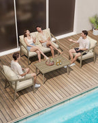 Patio Coffee Table, Never-Rust Aluminum Outdoor Coffee Table - Image 4