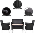 Homall 4 Pieces Outdoor Patio Furniture Sets Rattan Chair Wicker Set, Outdoor - Image 3