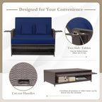 COSTWAY Patio Rattan Daybed - Image 9