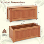 Giantex Set of 2 Outdoor Bench, Wood Raised Garden Bed w/Open Base, - Image 3