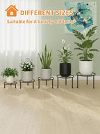 5 Pack Metal Plant Stand Indoor Outdoor Heavy Duty Rustproof Iron Flower Pot - Image 7
