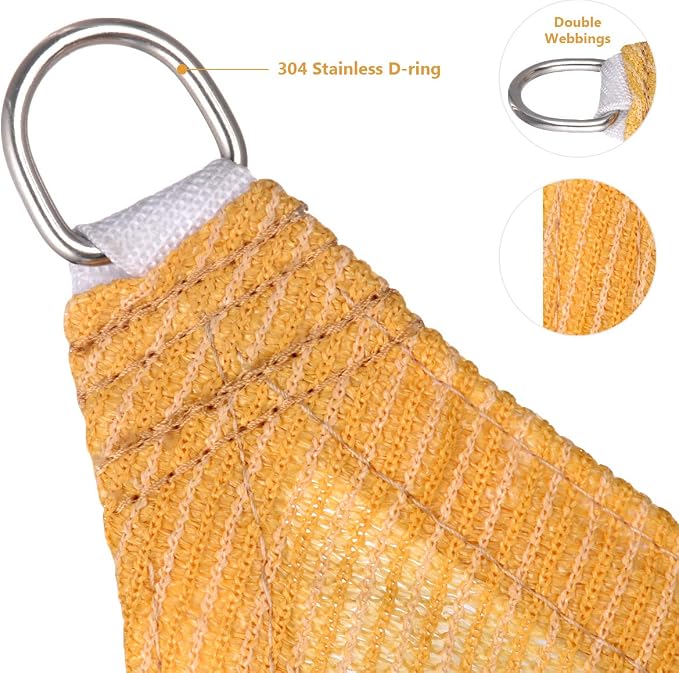 Eden's Decor 4' x 14' Wheat Sun Shade Sail Rectangular Straight Flat Edge - Image 2