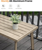 Patio Coffee Table, Never-Rust Aluminum Outdoor Coffee Table - Image 5