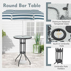 Tangkula 3 Piece Outdoor Bar Set, Patio Round Bar Table - Image 5