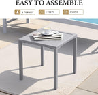 Crestlive Products Aluminum Outdoor Side Table, Pool Lounge Chair Side Table - Image 6
