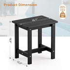 LUE BONA Outdoor Side Table Set of 2, HDPS Small Outdoor Table, Adirondack Side - Image 3