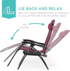 Best Choice Products Set of 2 Adjustable Steel Mesh Zero Gravity Lounge Chair - Image 3