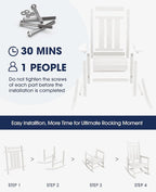KINGYES Oversized Outdoor Rocking Chair Set of 2, All-Weather Patio Rocking - Image 6