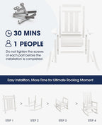 KINGYES Oversized Outdoor Rocking Chair Set of 4, All-Weather Patio Rocking - Image 6