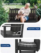 Outdoor Bench Weatherproof, 2-Person Garden Benches - Image 7