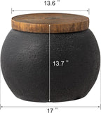 SUNBURY Outdoor Indoor Side Table, Accent Side Table, Decorative Garden Stool - Image 3