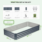 ZORMY 2Pack 6×3×1ft Galvanized Raised Garden Bed Kit, Metal Planter Boxes - Image 6