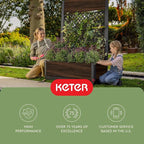 Keter Outdoor Planter Box with Privacy Screen and Trellis – 26 Gallon Raised - Image 11
