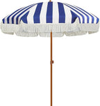 AMMSUN 7ft Patio Umbrella with Fringe Outdoor Tassel Umbrella UPF50+ Wood Color by AMMSUN