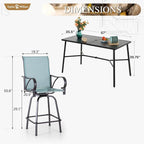 Sophia & William Outdoor Bar Set, Patio Bar Table and Chairs Set, Bar Height - Image 7