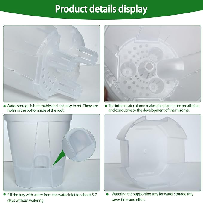 Cdd's Path 5-Pack 6 Inch Self Watering Naked Root Planter Pots - Image 3