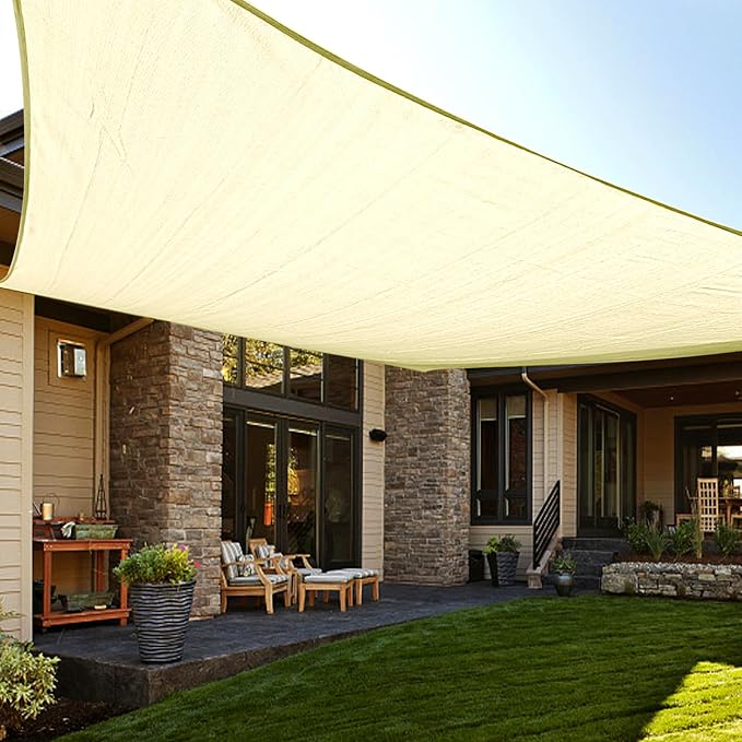 LOVE STORY Custom Size 6'x8' Butter Cream Sun Shade Sail Rectangle UV Block by LOVESTORY