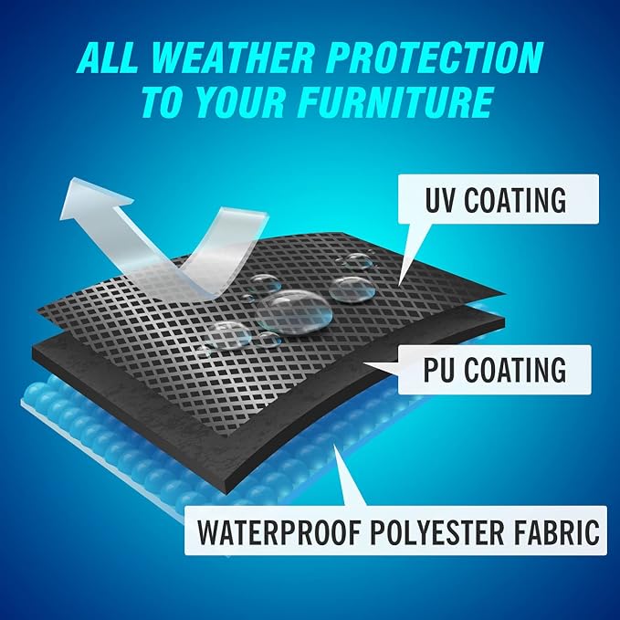 Velway Patio Furniture Cover Outdoor Waterproof Rectangular Patio Table Chair - Image 8