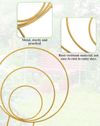 3 Pack Premium Round Plant Trellis Indoor, Small Metal Plant Support Stake - Image 2