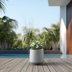 Kante 11.6" Dia Round Concrete Planter, Outdoor Indoor Large Plant Pots - Image 5