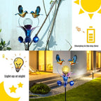 VCUTEKA Solar Lights Outdoor Metal Garden Stake Waterproof Crackle Glass Globe - Image 3