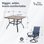 PHI VILLA 5 Piece Outdoor Patio Dining Set - Image 7